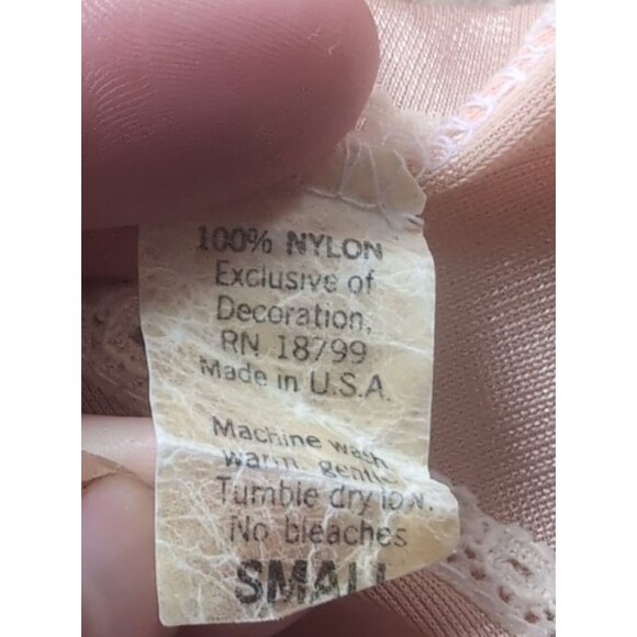 Vintage 60's 70's Nightgown & Robe Set Mid Length Silky & Feminine Small Peach - Picture 4 of 13